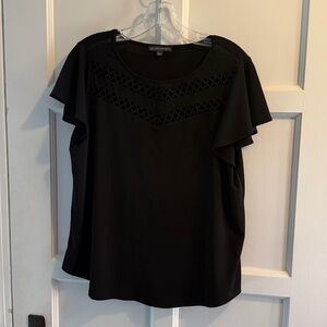 Adrianna Papell Black Top with Elegant Detailing